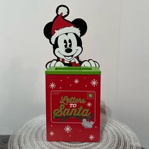 Disney Mickey Mouse Wooden Letters to Santa Box NWT